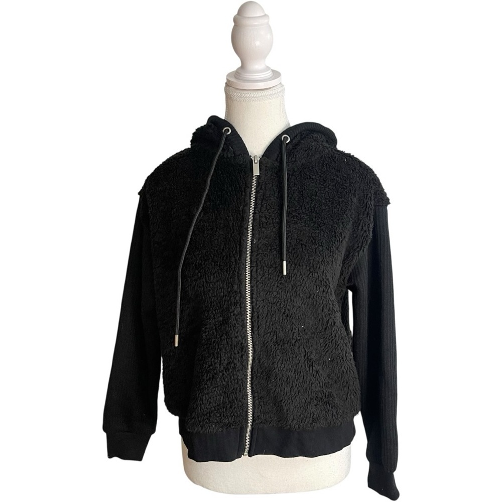 Workshop Republic Faux Fur Zip-Up Jacket Black